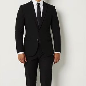 J. Ferrar Mens Stretch Fabric Slim Fit Suit (jacket + pants)